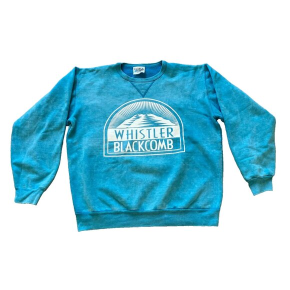 Whistler Blackcomb Sweatshirt Top Blue Tie Dye Vintage 90s Made in Canada - Picture 3 of 7